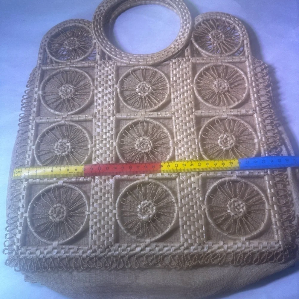 Elegant Tan Woven Women's Bag